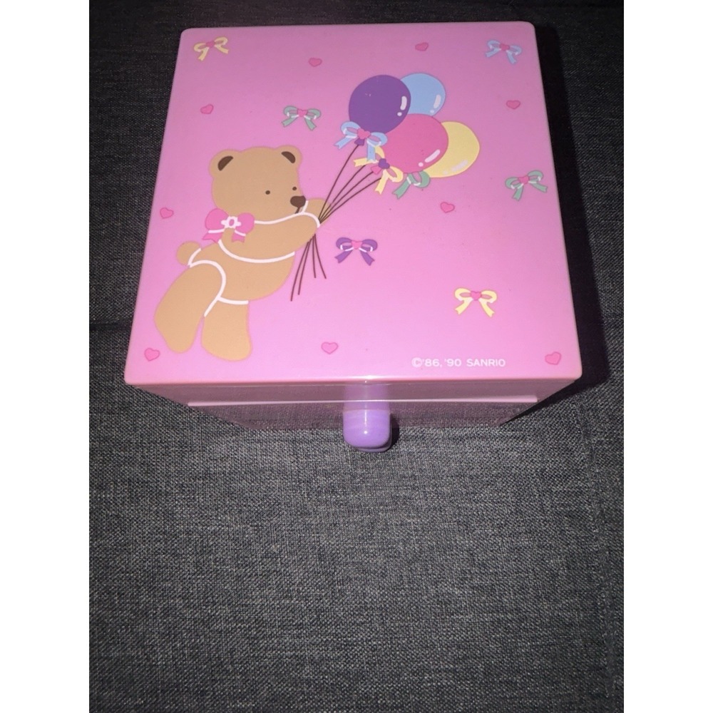 Vintage 1990 Sanrio Tweedle Dee Dee Teddy Bear Jewelry Box Mirror Lid Organizer - Picture 16 of 16